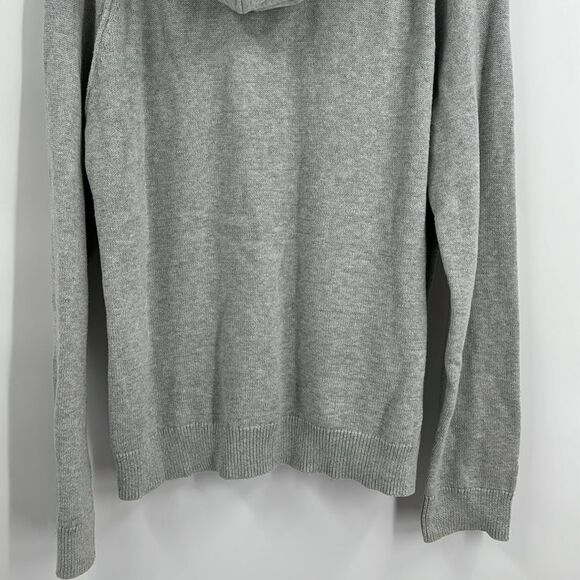 Express Half Zip Button Up Gray Hoodie Sweater Large - Picture 6 of 9